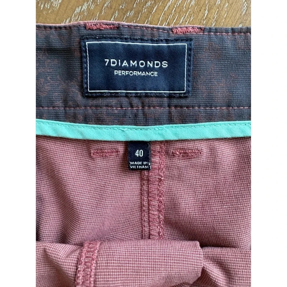 7 Diamonds Performance Dynamic Shorts Mens 40 Mauve Pink Golf Stretch STS-1178‎